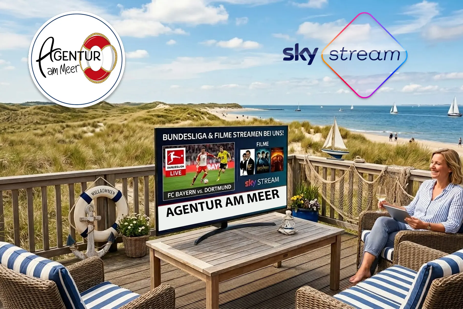 Sky Stream Agentur am Meer
