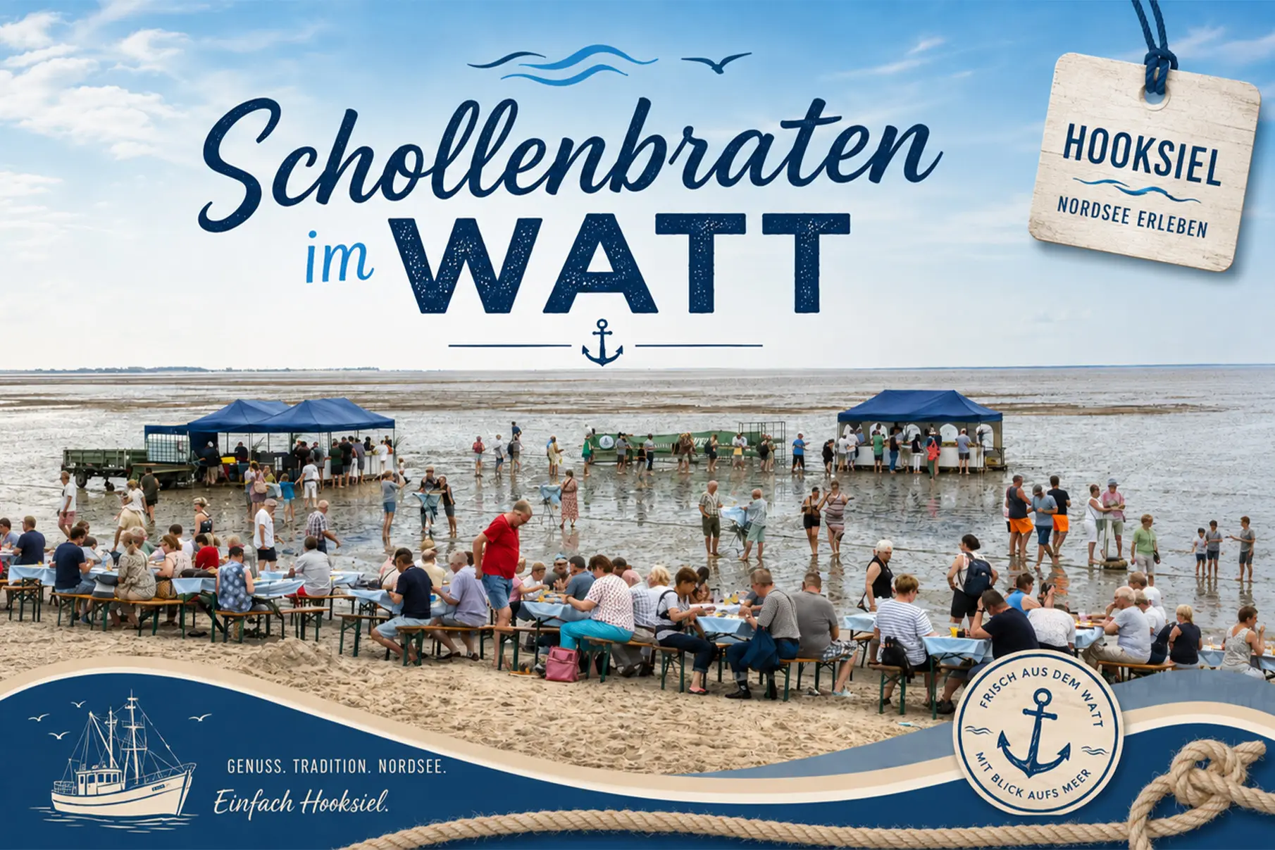 Schollenbraten im Watt